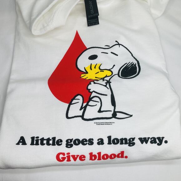NEW w/ bag PEANUTS x American Red Cross SNOOPY - Joe Cool - Woodstock XL Shirt - Picture 1 of 5